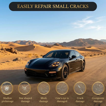 Windshield Crack Repair Kit – Quick Windshield Repair Kit, Nano Glass Fluid Windshield Chip Repair Kit for Bullseye, Star & Linear Cracks – Car Windshield Crack Repair Kit Fluid