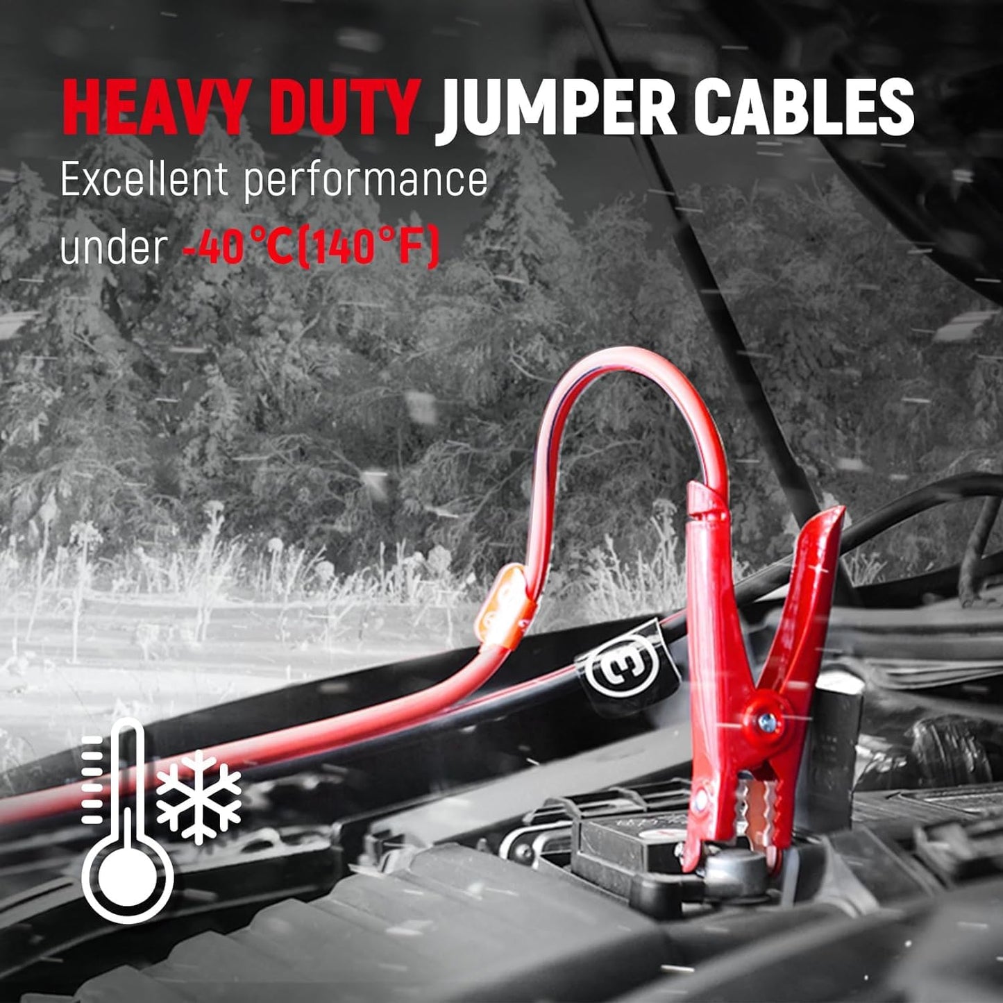 TOPDC 4 Gauge 16 Feet Jumper Cables for Car, SUV and Trucks Battery, Heavy Duty Automotive Booster Cables for Jump Starting Dead or Weak Batteries with Carry Bag, (TD-P0416)