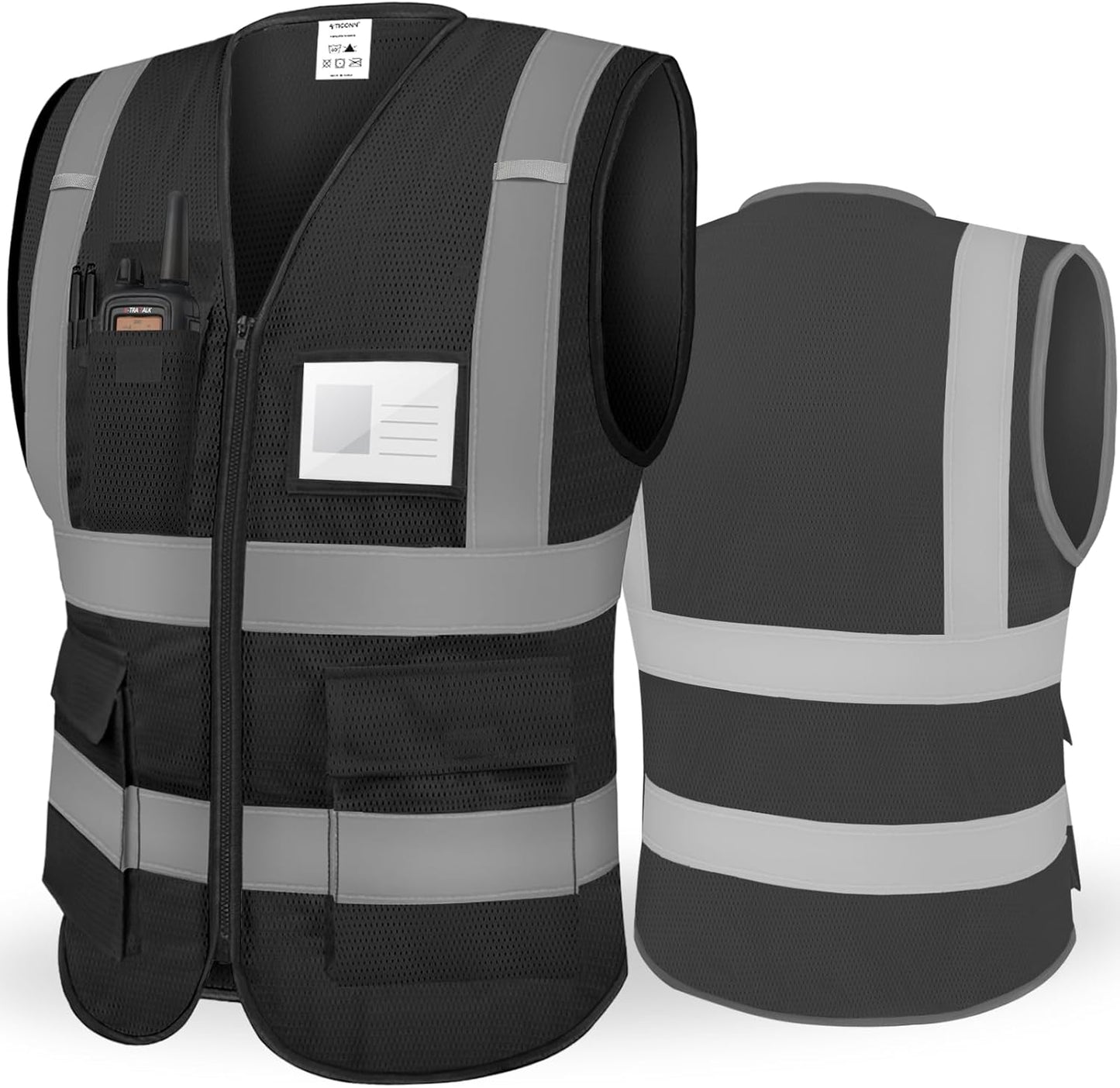 TICONN Reflective Safety Vest High Visibility Class II Mesh Vest for Women & Men Meets ANSI Standards