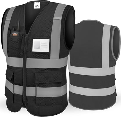 TICONN Reflective Safety Vest High Visibility Class II Mesh Vest for Women & Men Meets ANSI Standards