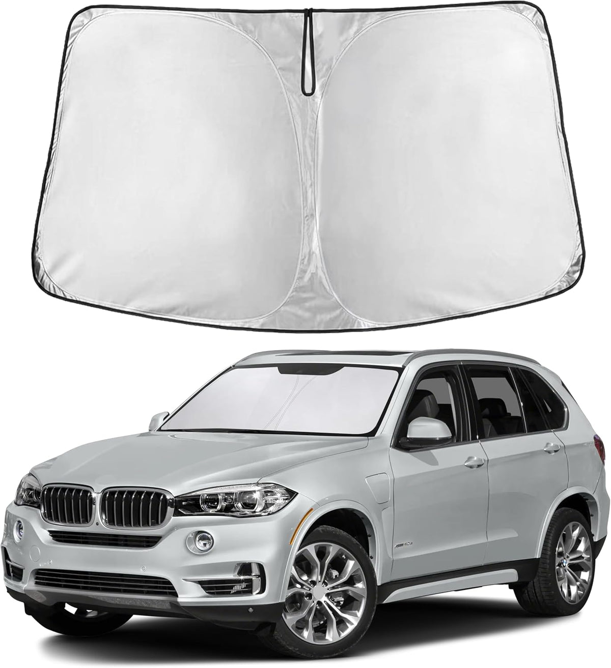 EcoNour Car Windshield Sun Shade | 2025 Upgraded Innovative No-Light-Pass Technology for Maximum Coverage | Foldable Sun Shade Keeps Your Vehicle Cool | Must-Have Car Accessories | Small (59" x 29") - Colors E