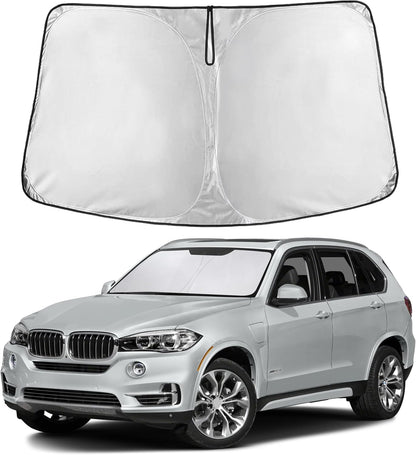 EcoNour Car Windshield Sun Shade | 2025 Upgraded Innovative No-Light-Pass Technology for Maximum Coverage | Foldable Sun Shade Keeps Your Vehicle Cool | Must-Have Car Accessories | Small (59" x 29") - Colors E