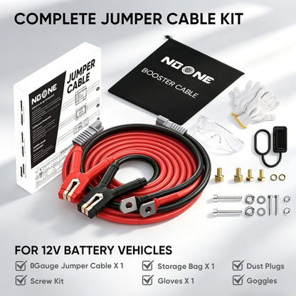NOONE Jumper Cables for Car Battery, Heavy Duty Automotive Booster Cables for Jump Starting Dead or Weak Batteries (10-Feet)
