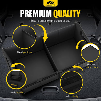 MIKKUPPA Car Trunk Organizer - 70L Collapsible Trunk Organizer for Groceries, Car Storage Organizers for SUV Auto Truck Van with Non Slip Bottom (Black)