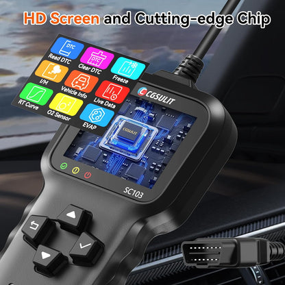 OBD2 Scanner, CGSULIT SC103 Car Code Reader Diagnose Check Engine Light Smog Check DTCs Scan Tool Live Data Stream Voltage Test for Vehicles Since 1996