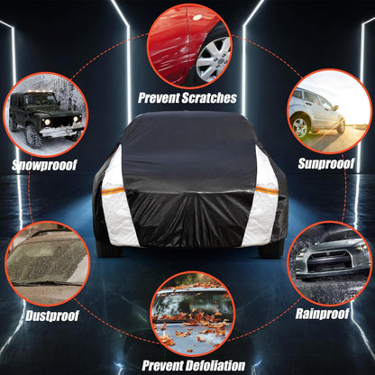 Large SUV Car Cover for Chevy Suburban 100% Waterproof All Weather, Heavy Duty Outdoor Full Exterior Covers Rain Sun Wind UV Protection. - Colors A