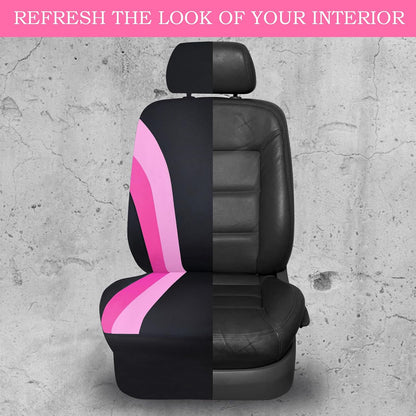 CAR PASS Line Rider Sporty Front Seat Covers,Gray Car Seat Covers Two Front Seats Only, Airbag Compatible,Universal Fit Sedans,Cars,Vans,SUV,Truck(Black and Gray)