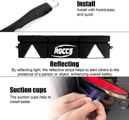 Thickest & Widest Rear Bumper Protector for Cars – 47.2"x11.8"x1.7" Universal Fit Bumper Guard with Reflectors, Heavy-Duty 600D PVC Oxford Fabric, Shock-Absorbing Padding, Black