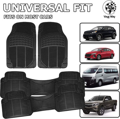 VaygWay Heavy Duty Cargo Liner Trunk Floor Mat – All Weather Trunk Protection Floor Mat - Black Rubber Trimmable Durable Cargo Auto Mat – Universal Fit Car SUV Truck Auto