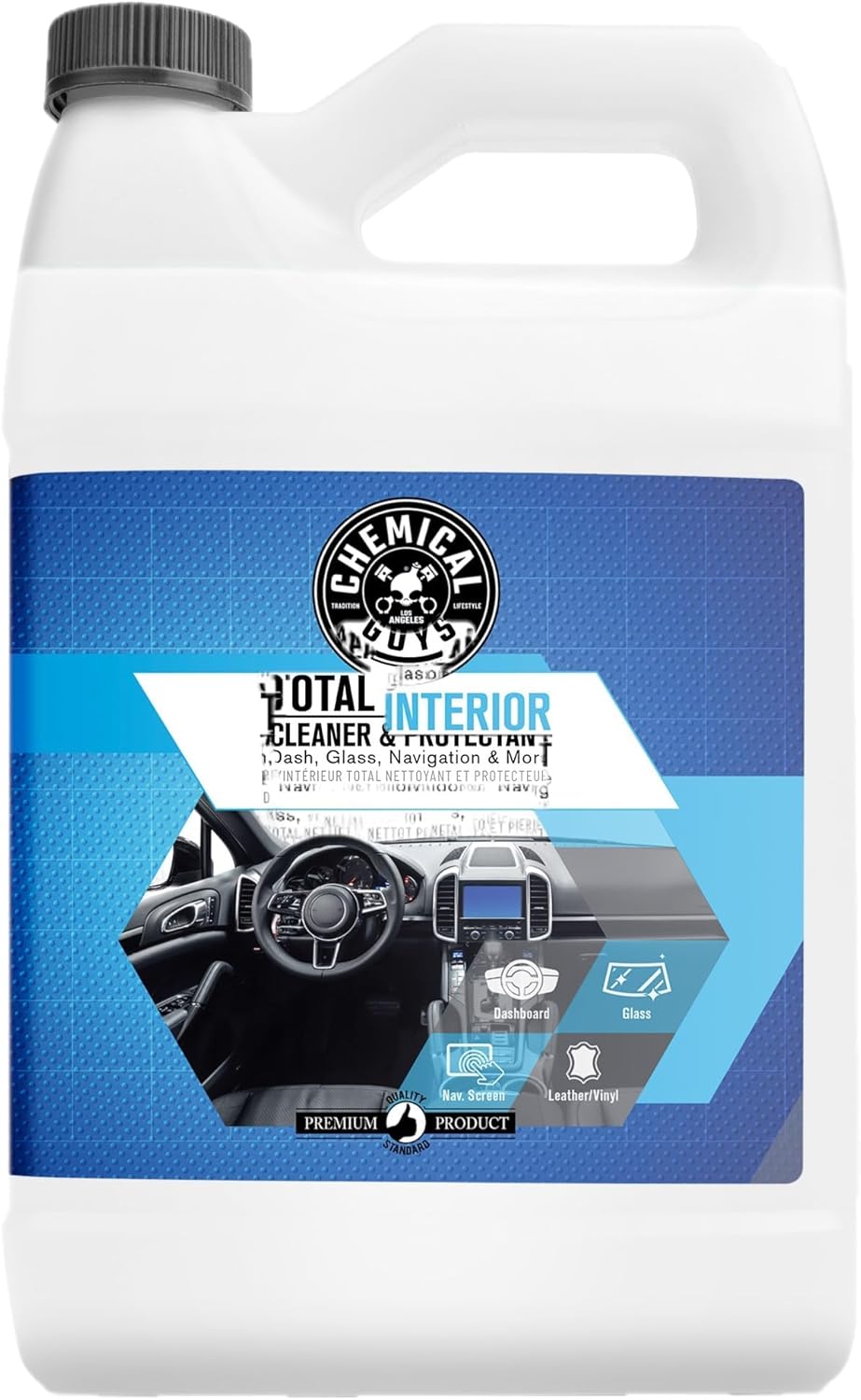 Chemical Guys Total Interior Cleaner and Protectant, 16 Fl Oz + 3 Pack of Microfiber Towels (Safe for Cars, Trucks, SUVs, Jeeps, Motorcycles, RVs & More)