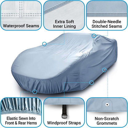 iCarCover Premium Car Cover for 1970-1972 Chevy Monte Carlo Heavy Duty Waterproof All-Weather Automobiles Custom Fit Indoor Outdoor UV Snow Protection Covers with Straps and Bag - Colors B