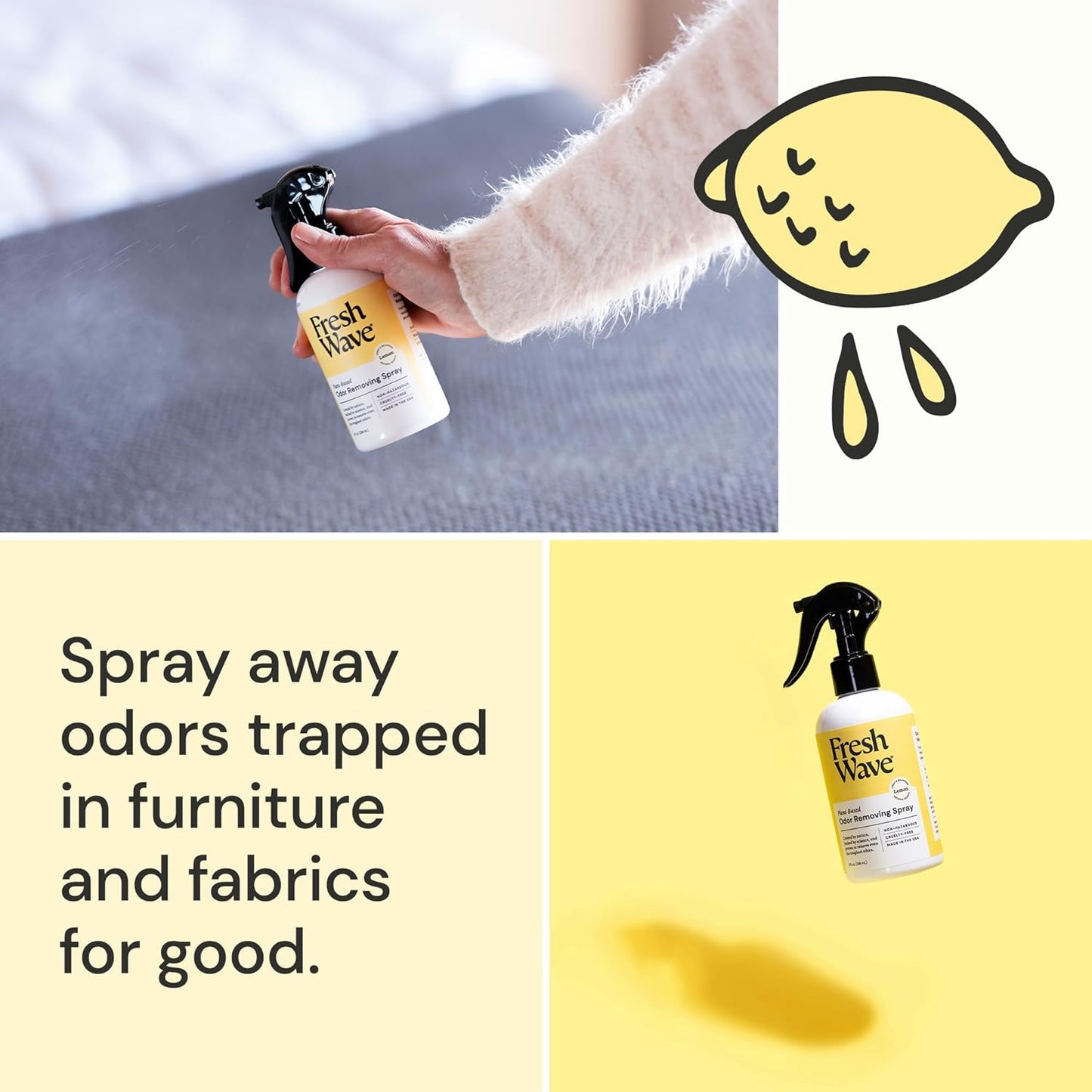 Fresh Wave Original Scent Odor Removing Spray, 8 fl. oz. | Pack of 2 | Odor Absorber for Home, Furniture, Fabrics & Trash | Safer Odor Relief