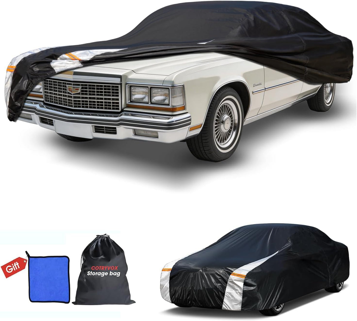 Large SUV Car Cover for Chevy Suburban 100% Waterproof All Weather, Heavy Duty Outdoor Full Exterior Covers Rain Sun Wind UV Protection. - Colors D