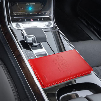 Car Registration and Insurance Card Holder - Leather Vehicle Glove Box Automobile Documents Paperwork Wallet Case Organizer for ID, Driver's License, Key, Cards - Car Accessories for Women&Men