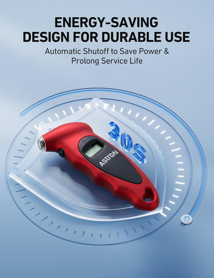 AstroAI Digital Tire Pressure Gauge 0-150PSI Calibrated to ANSI B40.7 +/-1PSI, Accurate in 0.1 Increments, Tire Repair Tools 4 Pressure Measurements for Car Truck with Backlight LCD, Silver