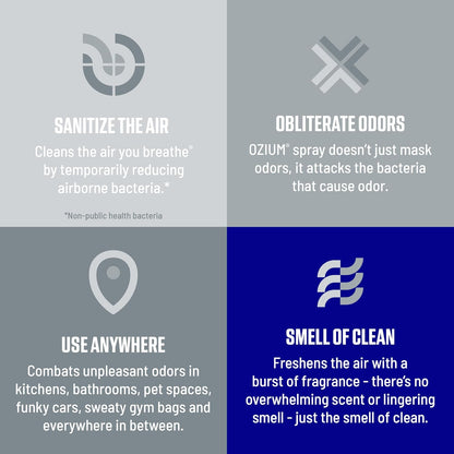 Ozium . Air Sanitizer & Odor Eliminator for Homes, Cars, Offices and More, Outdoor Essence, 0.8 Oz( Pack of 6) (packaging may vary)