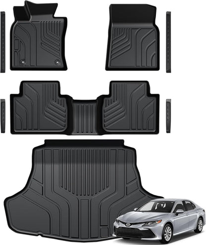 Floor Mats for Toyota Sienna 2021-2026, All Weather Floor Mats Lower Trunk Cargo Liner Accessories, Full Coverage Set (Fit 8-Seat with Spare Tire)