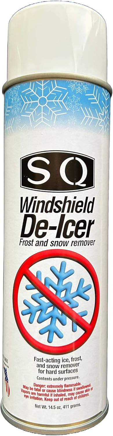 SQ Windshield De Icer Frost and Snow Remover, 14.5 oz per can (12)