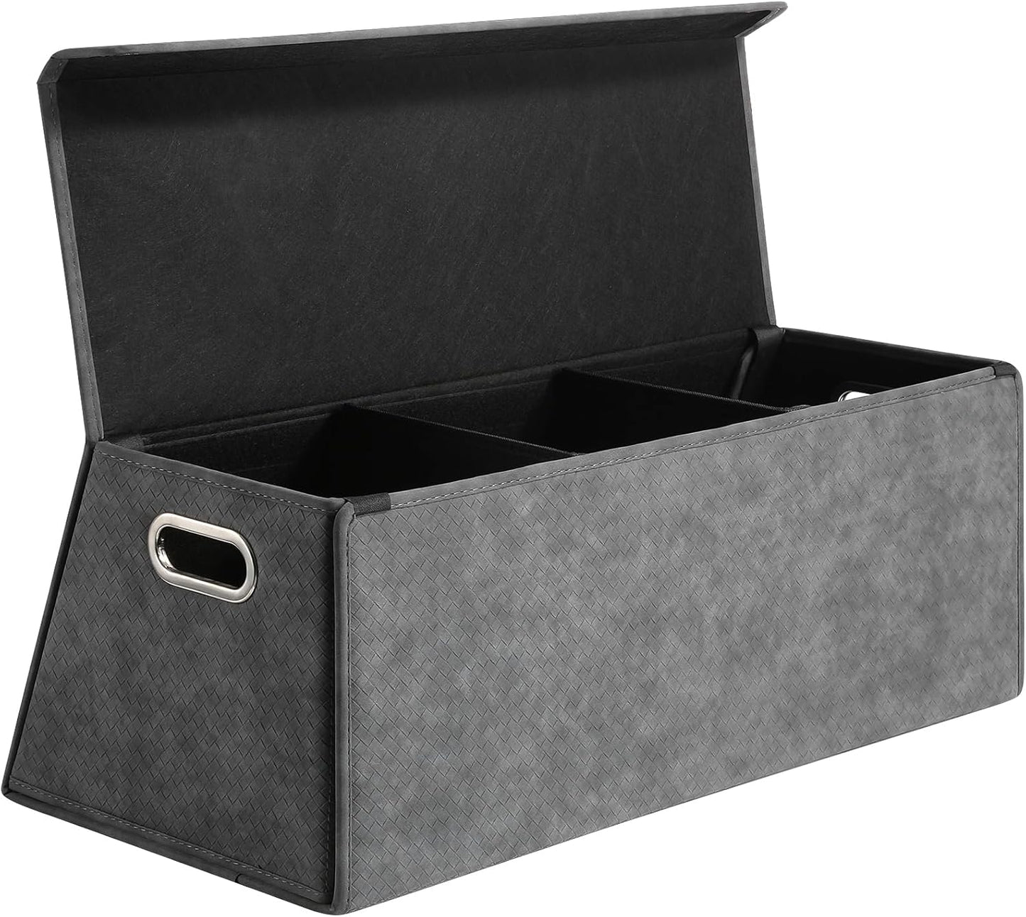 Fyzeoty Car Organizers for Trunk for Suv Sedan, Leather Storage Box,Magnetic Lid,Collapsible and Adjustable,16.5 inches