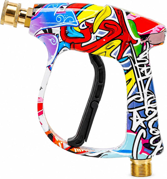 Foam Cannon Kit with Graffiti Short Pressure Washer Gun 3/8" Quick Connect M22-15mm Adapter Adjustable Snow Foam Bottle with 1/4" Quick Connect and 5 Nozzle Tips for Car Wash