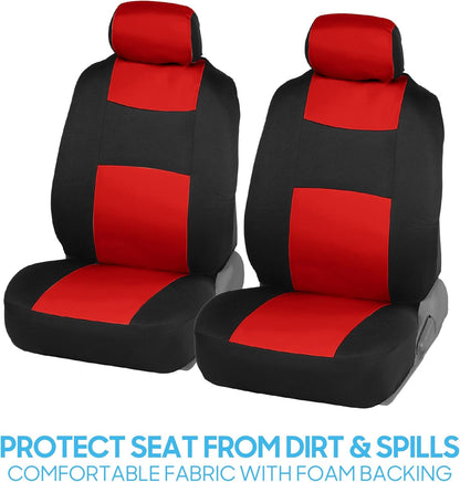 BDK PolyPro Car Seat Covers Full Set in Charcoal on Black – Front and Rear Split Bench for Cars, Easy to Install Cover Set, Accessories Auto Trucks Van SUV