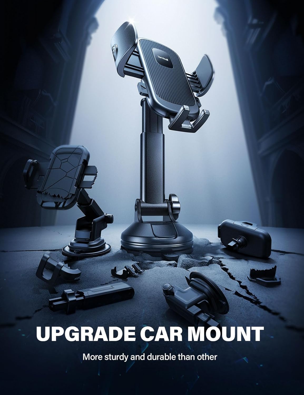 Lamicall Car Phone Holder - [Strongest Military-Grade Suction Cup] 360° Rotation Phone Holders for Your Car Quick Release Adjustable Phone Mount for Car Dashboard for iPhone 17 16 Pro Max Galaxy Truck