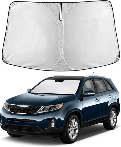 EcoNour Car Windshield Sun Shade | 2025 Upgraded Innovative No-Light-Pass Technology for Maximum Coverage | Foldable Sun Shade Keeps Your Vehicle Cool | Must-Have Car Accessories | Small (59" x 29") - Colors G