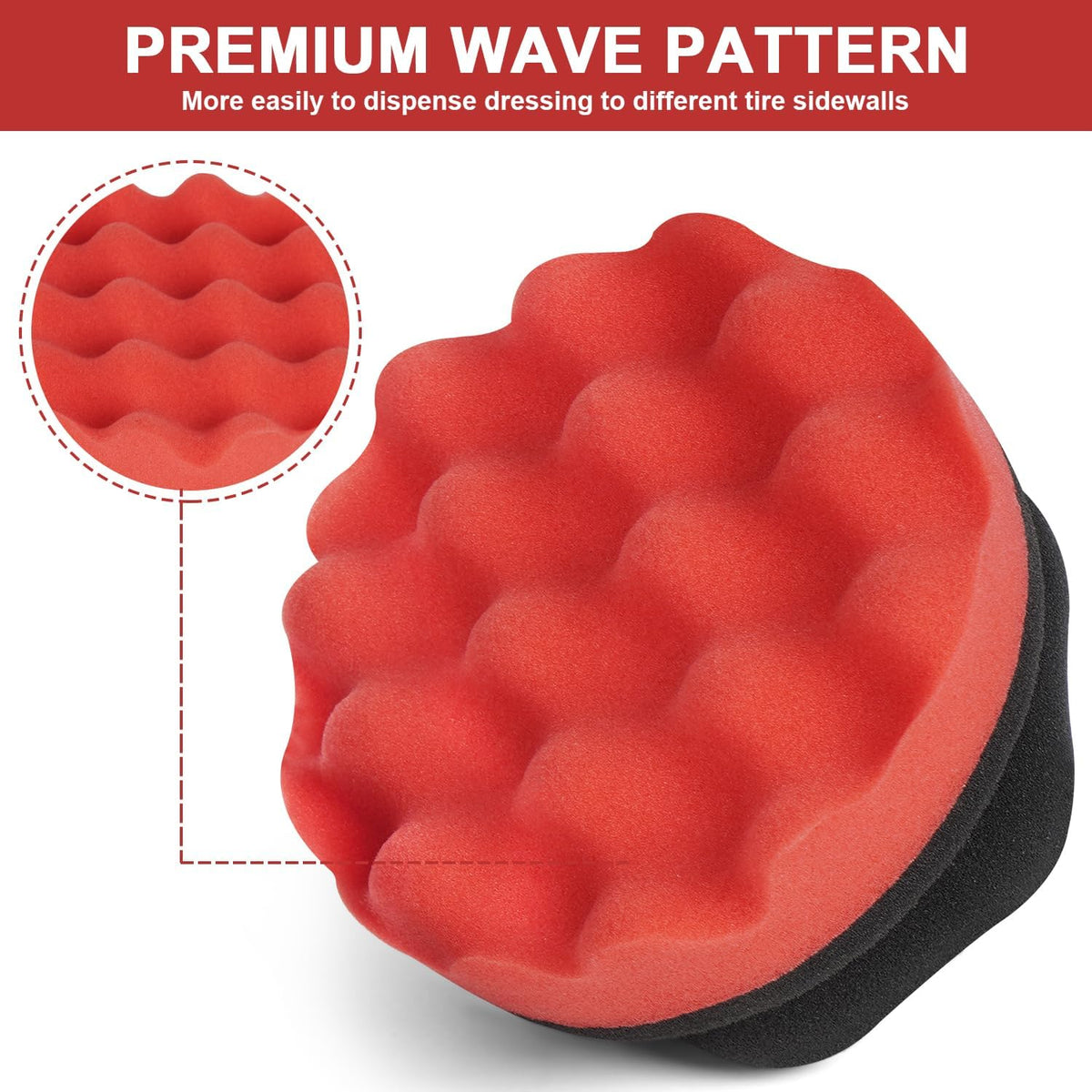 2 Pack Large Tire Shine Applicator Pad, Tire Hex Grip Applicator, Tire Shine Car Detailing Foam Sponge Tool, Reusable Car Cleaning Supplies After Car Wash Tire Cleaner for Applying Tire Shine