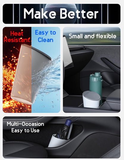BMZX Car Trash Can with Lid Small Cup Holder Door Pocket Garbage Can Trash Bin Trash Container Fits Auto Home Office, Black 2Pcs
