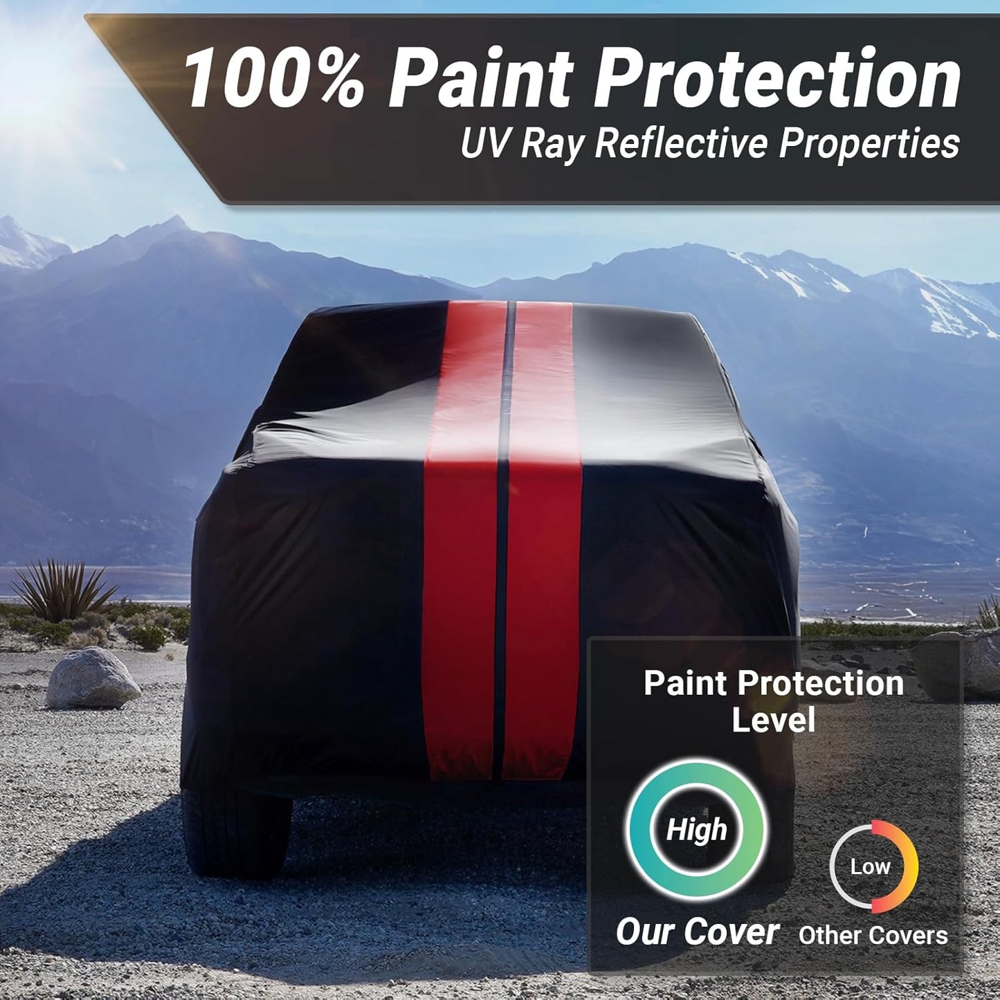 iCarCover 15-Layer Car Cover Waterproof All Weather | Premium Quality Car Covers for Automobiles, UV Protection, El Camino, Impala, Bel Air, Monte Carlo, Galaxie, Charger, Size C21 (See Size Chart) - Colors A