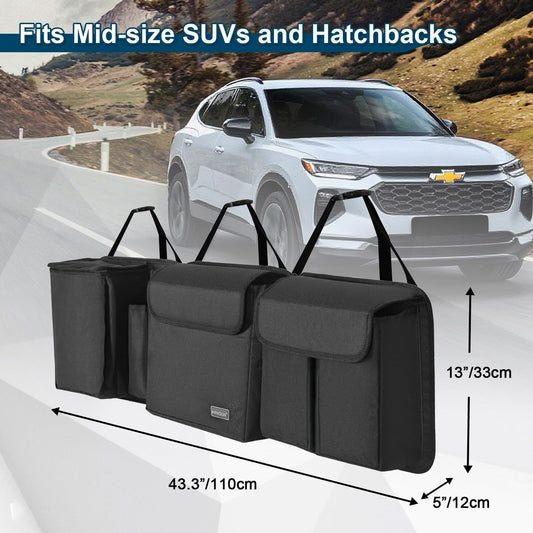 Deluxe Trunk and Backseat Organizer for Medium or Large Size SUVs & RVs, Detachable Storage Modules with Built-in Cooler, Patent Pending