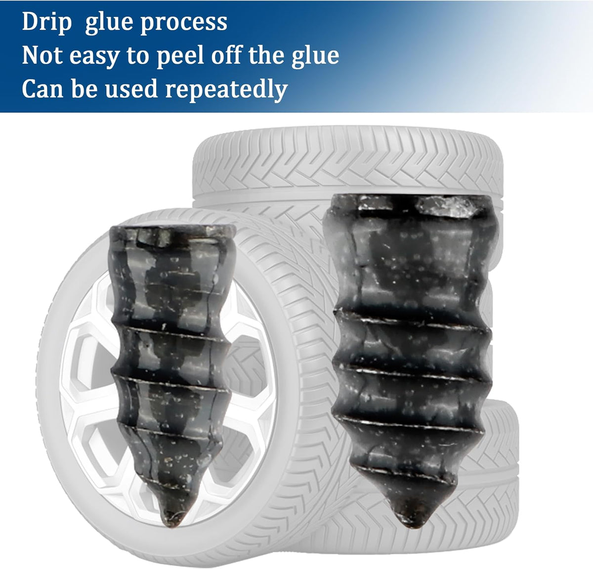 Salior 100PCS Tire Plug Kit with Screwdriver,Rubber Flat Tire Repair Kit for Fast Repair of Tire Punctures,Durable Car Tire Repair Kit Self-Service Repair Nails for Car Motorcycle Truck