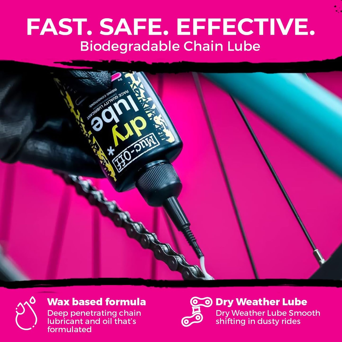 Muc-Off High Performance Waterless Bike Wash 750ml (Pack of 1) | Spray & Wipe Bike Cleaner | No Water Needed | Safe on Carbon Fibre | Cleans & Polishes with a Streak-Free Finish