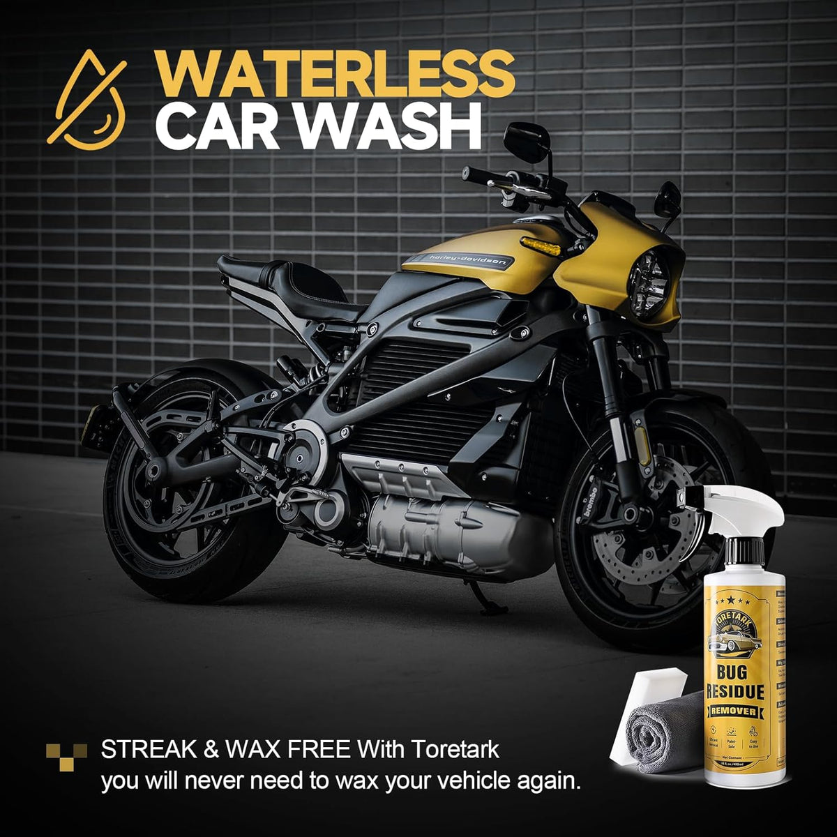 toretark Bug Remover for Cars Exterior - Tree Sap Remover for Cars Exterior, Quickly Dissolves for Water Spot, Bird Poop, Resin, Grease, Tar - PH Neutral, Safe on Paint, Rubber, Chrome, Glass