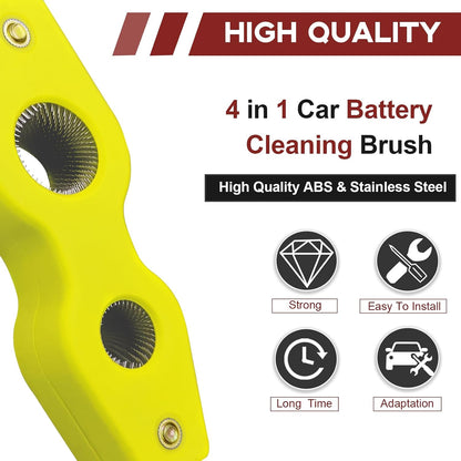 4 in 1 Car Battery Terminal Cleaning Brush, Anti-Rust Auto Battery Cleaner Brush Tool, Universal for Automotive and Marine for Plumbing Installation Soldering Brazing, Car Accessories (Blue)