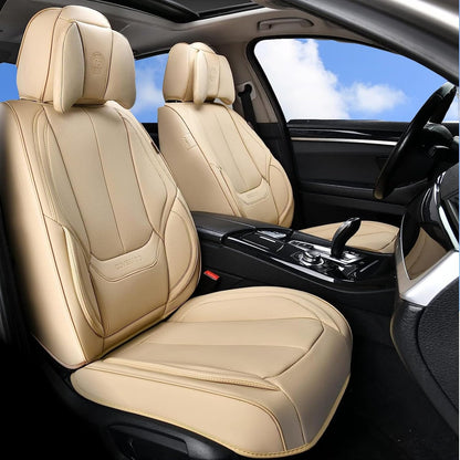 Coverado Seat Covers Full Set, Black Seat Covers for Cars 5 Seats, Car Seat Protector, Waterproof Nappa Leather Car Seat Cushion, Front and Rear Car Seat Cover Fit for Most Sedans SUV Pick-up Truck - Colors B