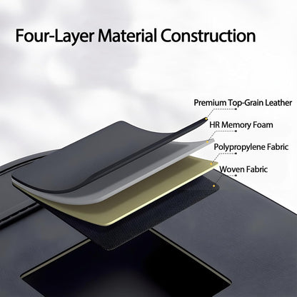 Universal Foldable Car Backseat Organizer with Table Tray, Car Seat Back Protector with Touch Screen Phone Holder, Premium Leather Kick Mats with Storage Pockets Tissue Holder (Brown)