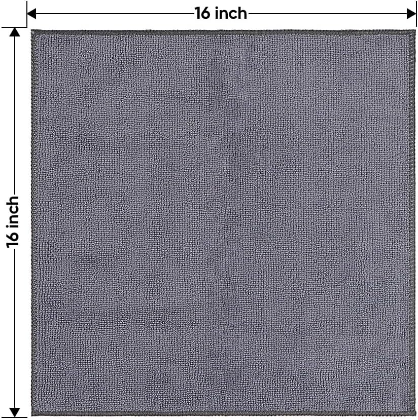 HOMEXCEL Microfiber Cleaning Cloth 12 Pack, 12.5 x 12.5 inch Microfiber Towels for Cars, Ultra Absorbent Washing Cloth, Lint Free Streak Free Cleaning Rags for Car, Kitchen, and Window (Grey)