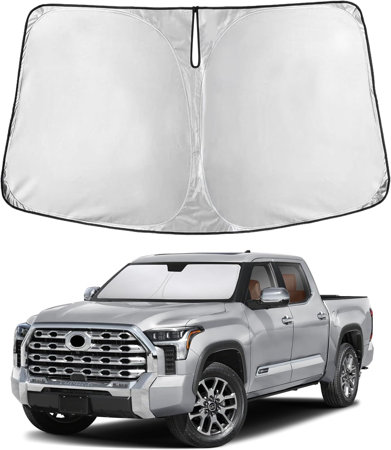 EcoNour Car Windshield Sun Shade | 2025 Upgraded Innovative No-Light-Pass Technology for Maximum Coverage | Foldable Sun Shade Keeps Your Vehicle Cool | Must-Have Car Accessories | Small (59" x 29") - Colors H