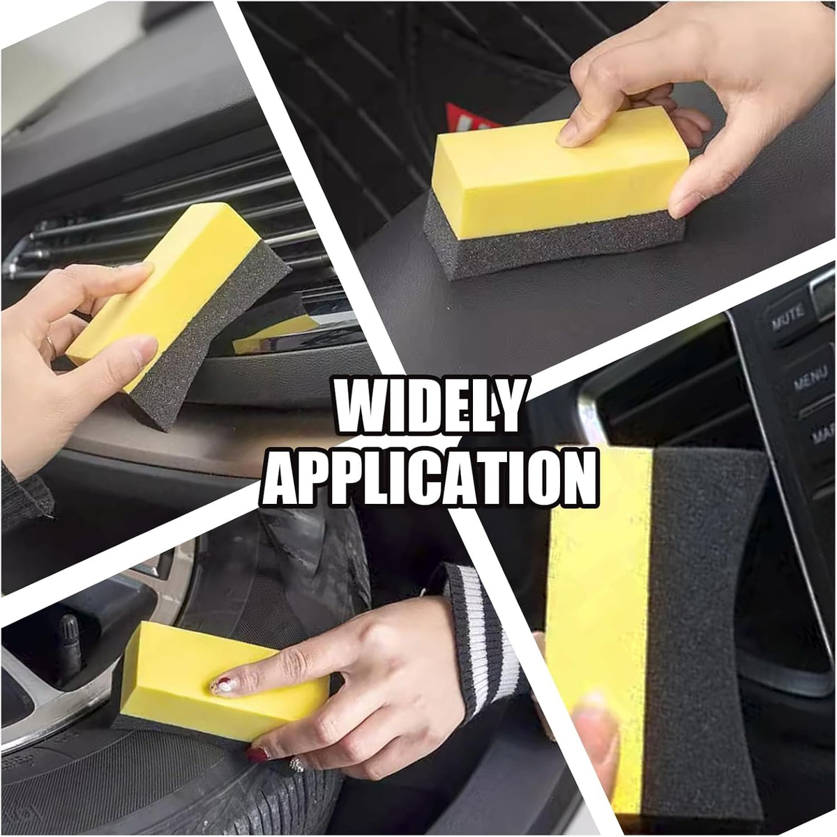 Uenhoy 4 Pcs Tire Contour Dressing Applicator Pads Tire Dressing Shine Sponge, Color Polishing Sponge Wax Buffing Pads for Car Class & Painted Steel & Porcelain