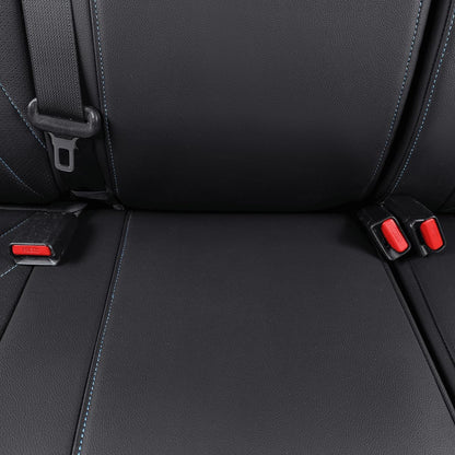 EKR Tacoma Car Seat Covers Custom Fit for Toyota Tacoma (Petrol) 2024 2025 2026 DoubleCab/CrewCab SR/SR5/TRD Sport/TRD Off-Road/Limited -Truck Seat Covers Full Set,Faux Leather(Black)