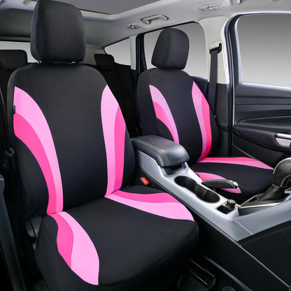 CAR PASS Line Rider Sporty Front Seat Covers,Gray Car Seat Covers Two Front Seats Only, Airbag Compatible,Universal Fit Sedans,Cars,Vans,SUV,Truck(Black and Gray)