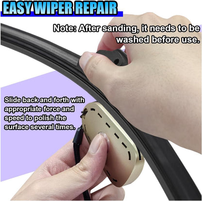 Car Windshield Wiper Repair Tool - Portable Double Sided Wiper Strip Restorer Car Windshield Wiper Regroover Tool - Windscreen Wiper Blade Cutter Cleaning Tools for Most Cars (Silver-2PCS)