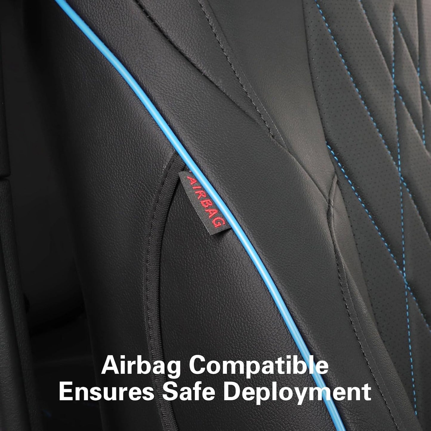 EKR Tacoma Car Seat Covers Custom Fit for Toyota Tacoma (Petrol) 2024 2025 2026 DoubleCab/CrewCab SR/SR5/TRD Sport/TRD Off-Road/Limited -Truck Seat Covers Full Set,Faux Leather(Black)