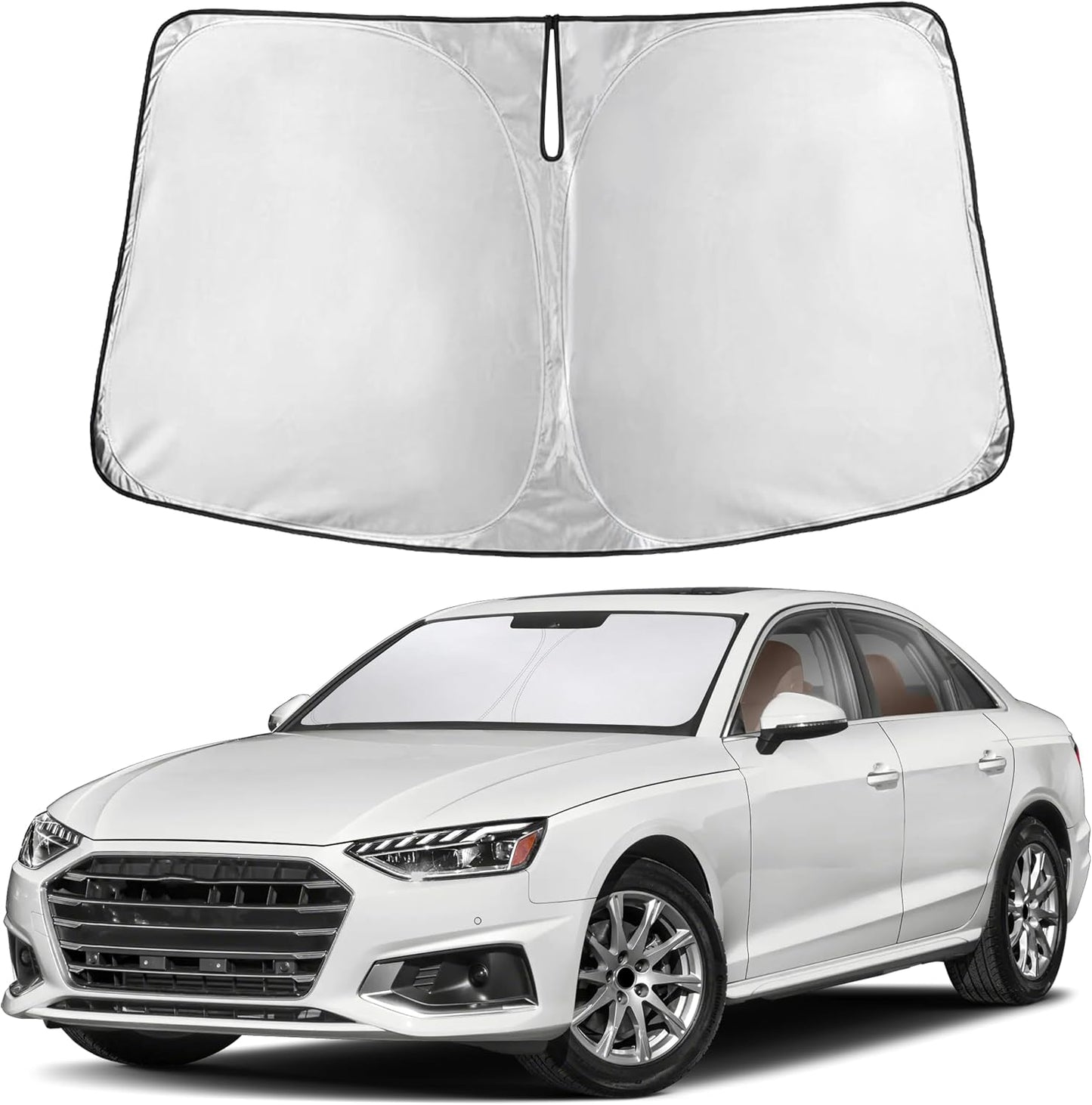 EcoNour Car Windshield Sun Shade | 2025 Upgraded Innovative No-Light-Pass Technology for Maximum Coverage | Foldable Sun Shade Keeps Your Vehicle Cool | Must-Have Car Accessories | Small (59" x 29") - Colors K