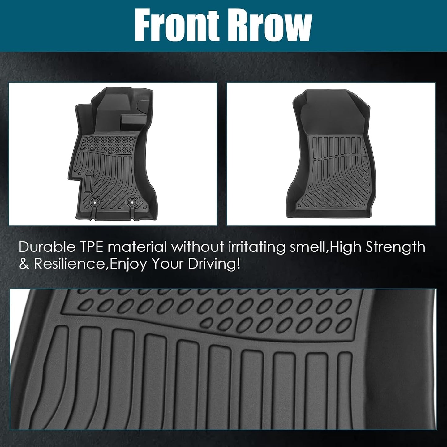All Weather Floor Mats for 2016-2019 Chevy Cruze (No Fit 2016 Cruze Limited), Chevy Cruze Floor Mats, 1st and 2nd Maximum Coverage, 3D Waterproof TPE Rubber Protector Car Mats Full Set Liners