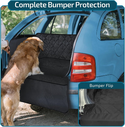 Veckle SUV Cargo Liner for Dogs with Side Flaps, Large (54" x 93") Water Resistant Trunk Cover, Non-Slip Pet Area Protector with Bumper Flap, Universal Fit for SUVs Sedans Vans, Khaki