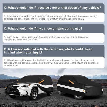 10 Layers Car Cover Custom Fit for Mercedes Benz C Class C250 C300 C43 C63 (1993-2026), Waterproof All Weather for Automobiles, Outdoor Full Cover Sun Dust Rain Protection with Cotton. Black - Colors A
