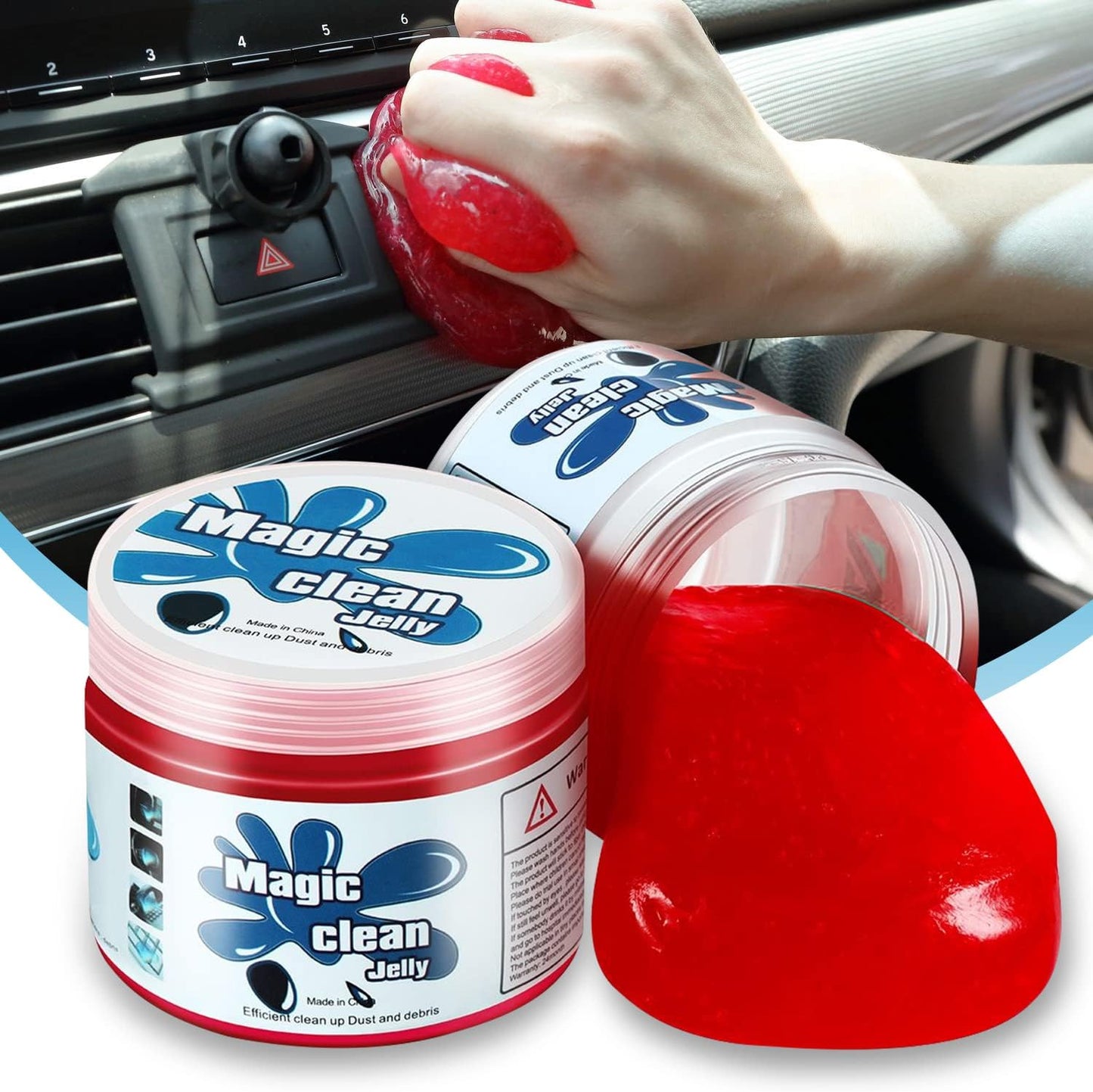 Auto Dynasty Pack of 4 Car Cleaning Gel, 2024 Universal Auto Detailing Tools Car Interior Air Vent Dust Cleaner Slime Putty Jelly for Printers, Camera, Calculator, Keyboard (Red, Blue, Green, Yellow)