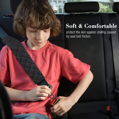 4 Pack Universal Car Seat Belt Pads, Adult Seat Belt Shoulder Strap Covers Harness Pad for Car/Bag,Soft Comfort Helps Protect You Neck Shoulder from The Seat Belt Rubbing（Black）